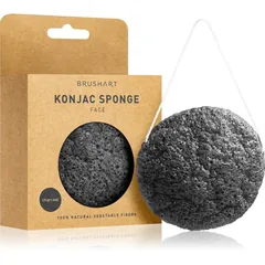 BrushArt Home Salon Konjac sponge sanftes Peeling-Schwämmchen für das Gesicht Charcoal