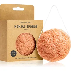 BrushArt Home Salon Konjac sponge sanftes Peeling-Schwämmchen für das Gesicht Pink Clay