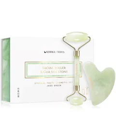 KORIKA Tools Face Roller & Gua Sha Massagerolle für das Gesicht und Massage Hilfsmittel Jade Green