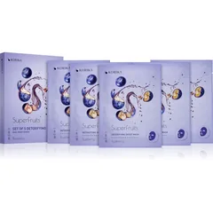 KORIKA SuperFruits Blueberry - Set of 5 Detoxifying Face Sheet Masks Gesichtsmasken-Set zu einem ermäßigten Preis mit entschlackendem Effekt Blueberry