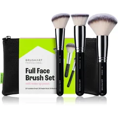 BrushArt Professional Full Face brush set with makeup pouch brush set with pouch Black