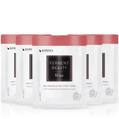 KORIKA FermentBeauty Set of 5 Anti-wrinkle Face Sheet Masks with Fermented Wine and Hyaluronic Acid Gesichtsmasken-Set zu einem ermäßigten Preis