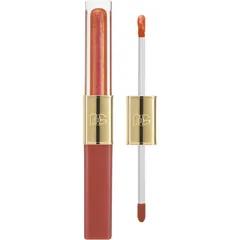 Dolce&Gabbana Make It Double! Lip Tint & Gloss Duo langlebiger, glänzender Lippenstift 2 in 1 Farbton 01 Orange Squeeze - Warm Nude & Orange Shimmer 2
