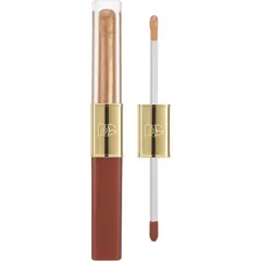 Dolce&Gabbana Make It Double! Lip Tint & Gloss Duo langlebiger, glänzender Lippenstift 2 in 1 Farbton 04 Caramel Cola - Brown & Gold Shimmer 2x