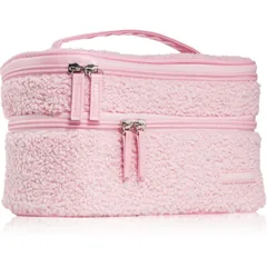 BrushArt Accessories Double-layered fluffy make-up bag Täschchen mit zwei Fächern Light pink .