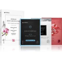 KORIKA KOREAN SKIN CARE ROUTINE SET OF 3 HYDRATING SHEET MASKS Set mit feuchtigkeitsspendender Wirkung