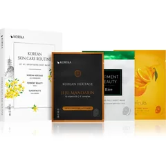 KORIKA KOREAN SKIN CARE ROUTINE SET OF 3 BRIGHTENING SHEET MASKS Set zur Verjüngung der Gesichtshaut