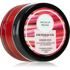 Dermacol Face & Lip Peeling Rhubarb Zucker-Peeling für Lippen und Wangen