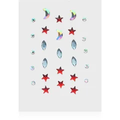 Diva & Nice Cosmetics Face Stones Aufkleber für das Gesicht Red Stars .