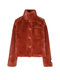 RINO&PELLE Jacke in Felloptik VIE dunkelrot | 44