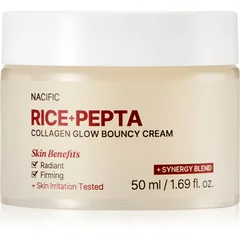 Nacific Rice + Pepta Collagen Glow Bouncy Cream aufhellende Gesichtscreme mit feuchtigkeitsspendender Wirkung