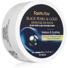 Farmstay Black Pearl & Gold feuchtigkeitsspendende Gel-Maske für den Augenbereich .