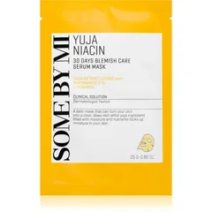 Some By Mi Yuja Niacin Blemish Care Serum Mask Aufhellende Tuchmaske für fettige und problematische Haut