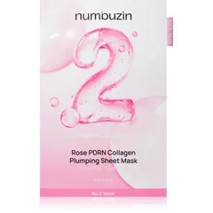 Numbuzin No. 2 Rose PDRN Collagen Plumping Sheet Mask Feuchtigkeitsspendende Tuchmaske zur Verjüngung der Gesichtshaut .