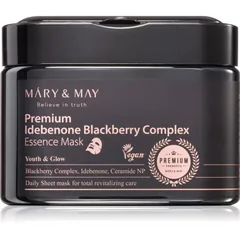 Mary&May Premium Idebenone Blackberry Complex Essence Mask Feuchtigkeitsspendende Tuchmaske mit festigender Wirkung Grosspackung .