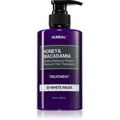 KUNDAL Honey & Macadamia White Musk intensive, feuchtigkeitsspendende Pflege für trockenes und beschädigtes Haar