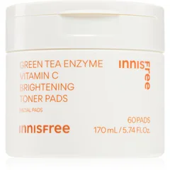 innisfree Green Tea Vitamin C Brightening Toner Pads tonisierende Pads für hydratisierte und strahlende Haut .