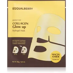 EQQUALBERRY Collagen Glow Up Hydrogel Mask Zellschichtmaske mit aufhellender und feuchtigkeitsspendender Wirkung mit Gel-Textur