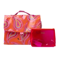 Victoria Green Groovy Paisley Threefold Hanging Wash Bag and Small Clear Makeup Bag Set